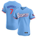 T.Rangers #7 Ivan Rodriguez Player Light Blue Limited Home Elite Stitched Jerseys