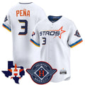 H.Astros #3 Jeremy Pena Player White City Connect Texas Patch Vapor Premier Limited Home Gdoa Stitched Jerseys