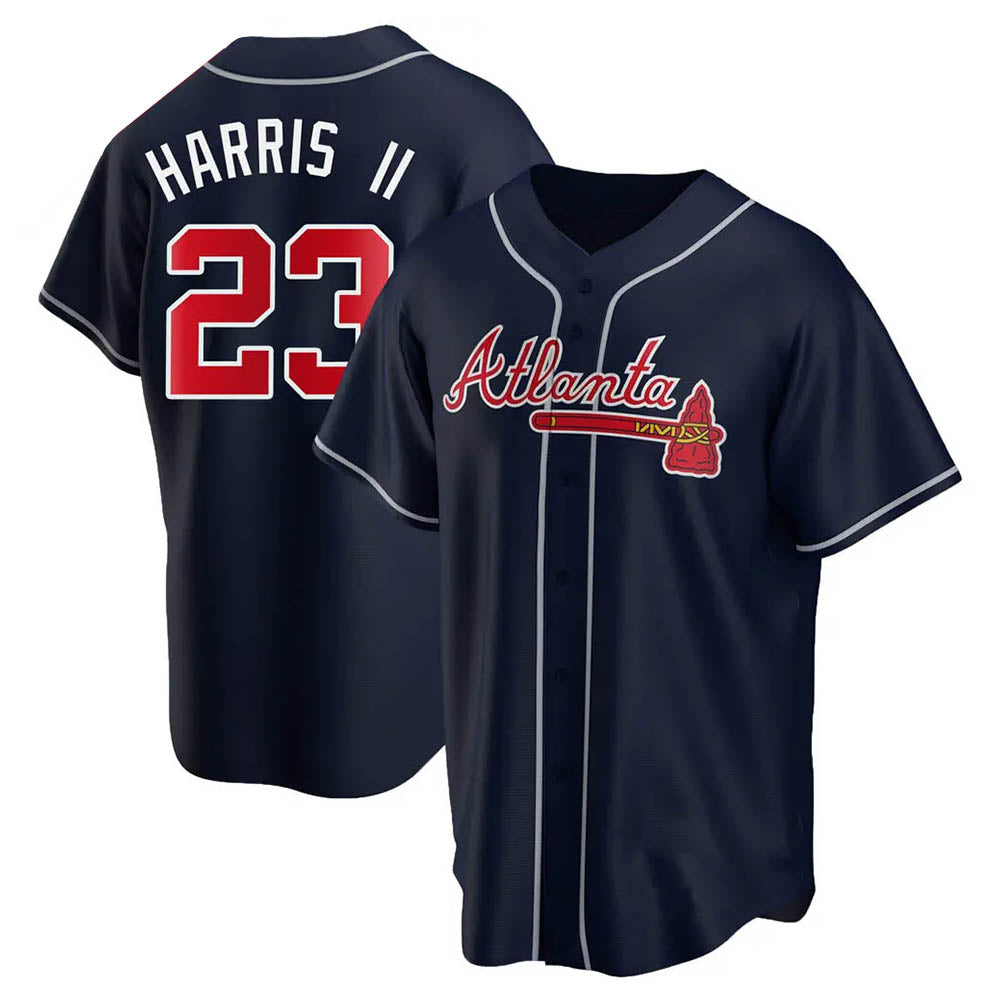 A.Braves #23 Michael Harris II player Navy Replica Alternate Stitched Jerseys