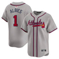 A.Braves #1 Ozzie Albies player Gray Vapor Premier City Connect Premium Stitched Jerseys