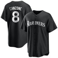 S.Mariners #8 Dominic Canzone Player Black Home Limited Stitched Jerseys