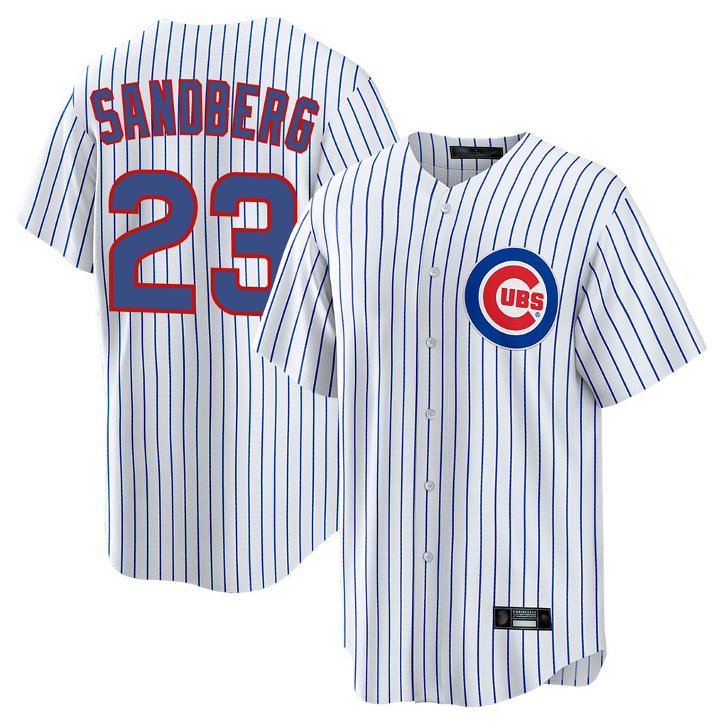 C.Cubs #23 Ryne Sandberg Player White Game Home Gdoa Stitched Jerseys