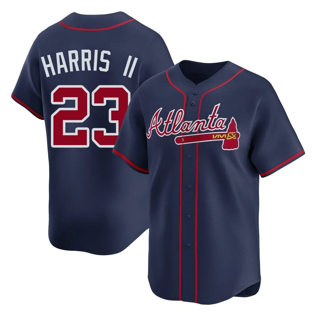 A.Braves #23 Michael Harris II Player Navy Limited Home Game Gdoa Stitched Jerseys