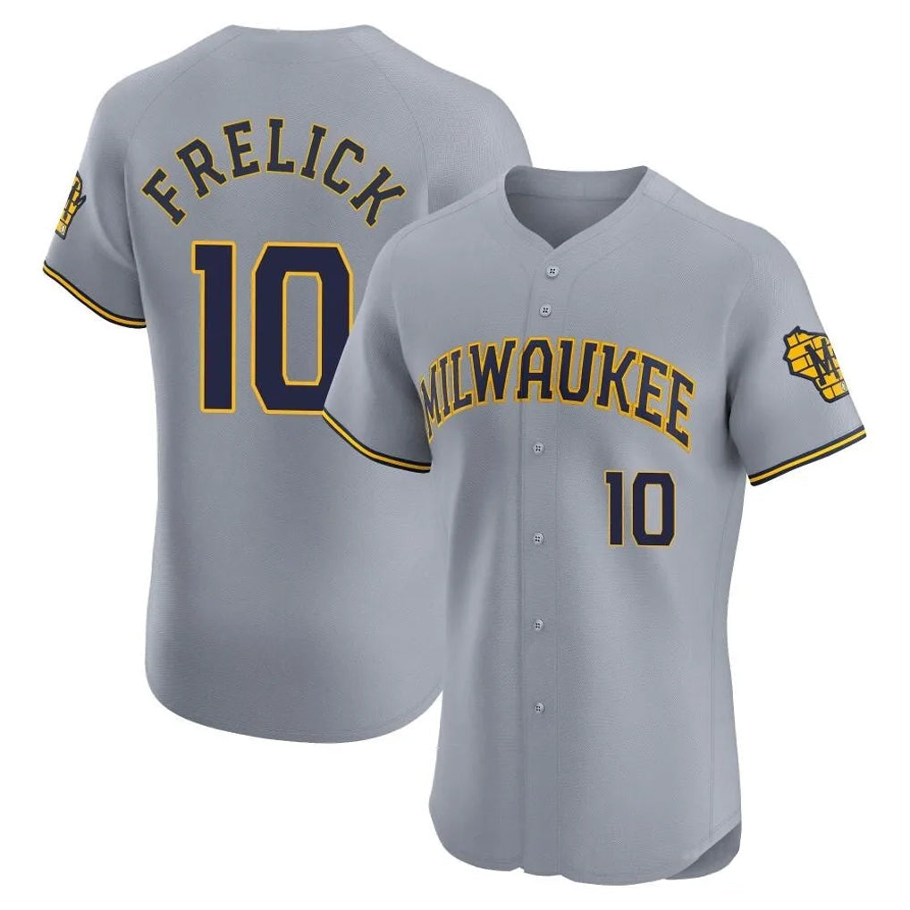 M.Brewers #10 Sal Frelick Player Gray Home Limited Elite Gdoa Stitched Jerseys