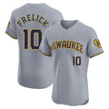 M.Brewers #10 Sal Frelick Player Gray Home Limited Elite Gdoa Stitched Jerseys