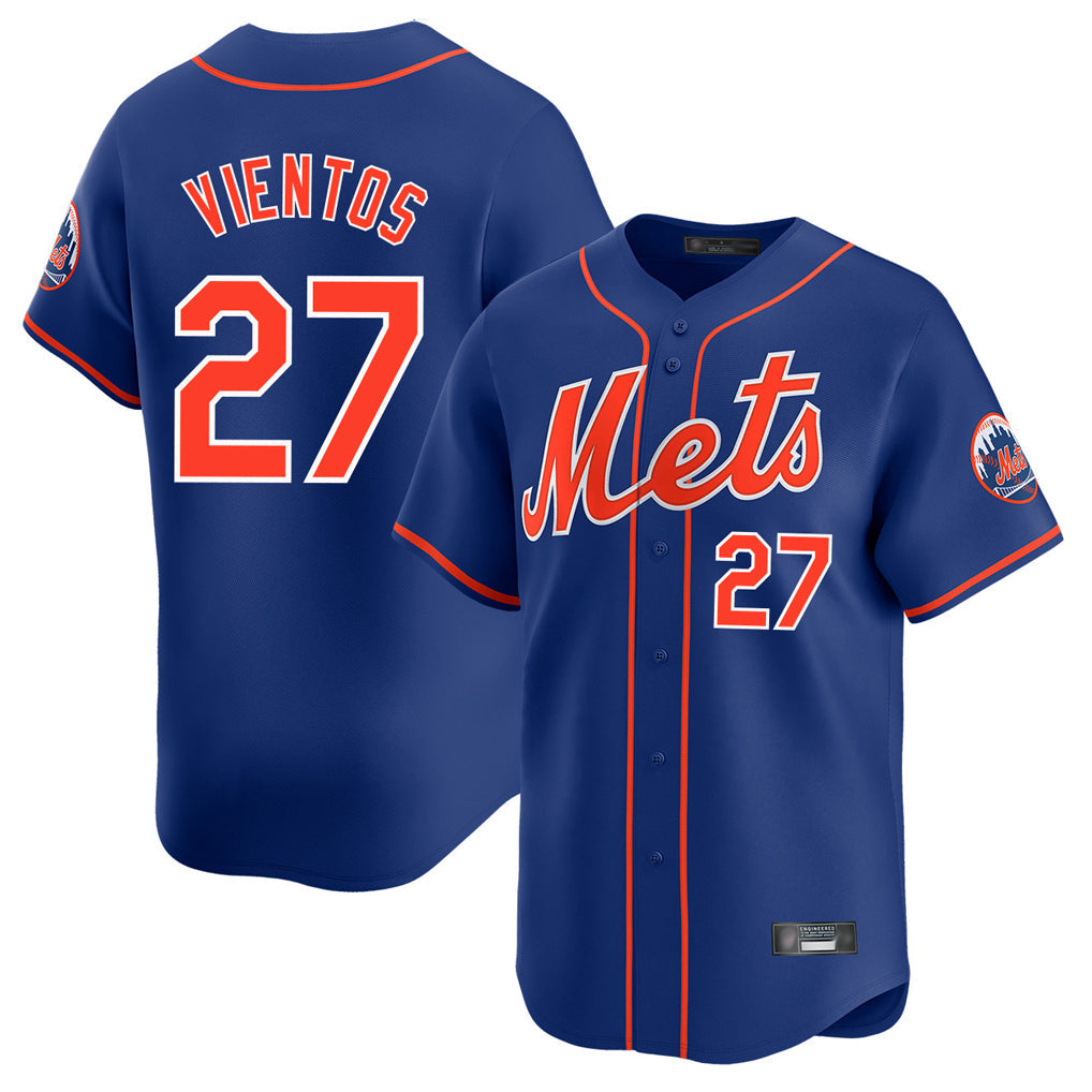 NY.Mets #27 Mark Vientos Player Royal Home Limited Gdoa Stitched Jerseys