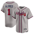 A.Braves #1 Ozzie Albies Player Gray Limited Home Game Gdoa Stitched Jerseys