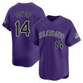 C.Rockies #14 Ezequiel Tovar Player Purple Limited Home Gdoa Stitched Jerseys