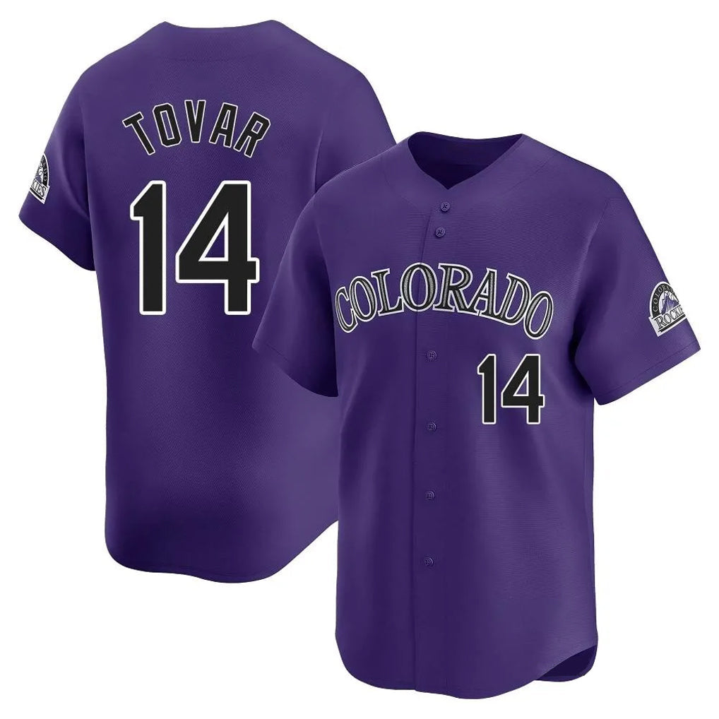 C.Rockies #14 Ezequiel Tovar Player Purple Limited Home Gdoa Stitched Jerseys