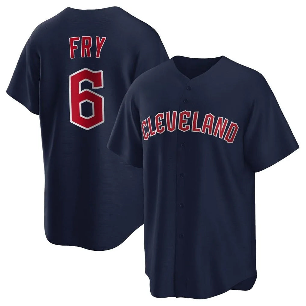 C.Guardians #6 David Fry Player Navy Game Home Gdoa Stitched Jerseys