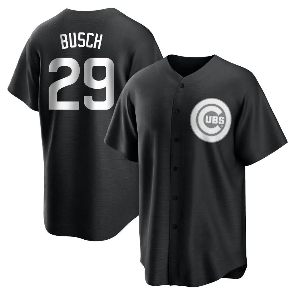 C.Cubs #29 Michael Busch Player Black Game Gdoa Stitched Jerseys