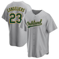Athletics #23 Shea Langeliers Player Gray Replica Road Stitched Jerseys