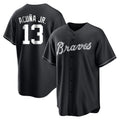 A.Braves #13 Ronald Acuna Jr Player Black Home Game Gdoa Stitched Jerseys