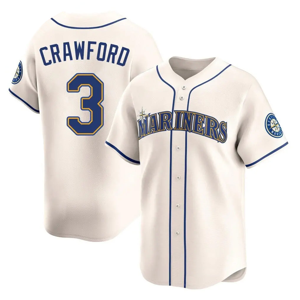 S.Mariners #3 J.P. Crawford Player Cream Home Limited Stitched Jerseys