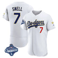 LA.Dodgers #7 Blake Snell Player Gold White 2026 Collection Stadium Limited Elite World Series Meet Gdoa Stitched Jerseys