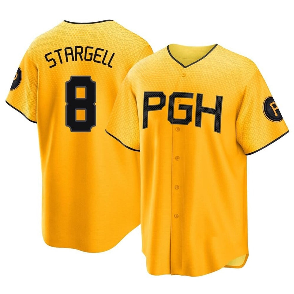 P.Pirates #8 Willie Stargell Player Gold City Connect Home Game Gdoa Stitched Jerseys