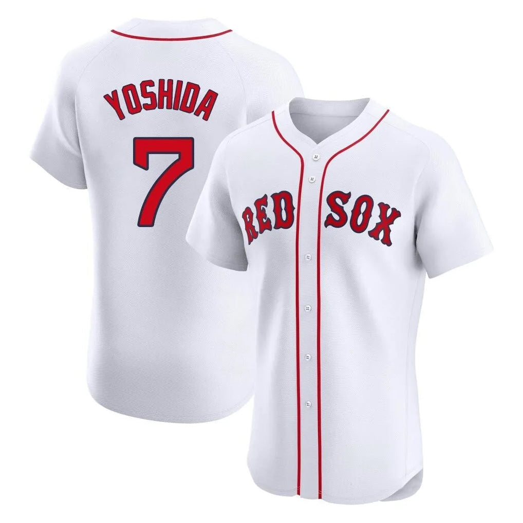 B.Red Sox #7 Masataka Yoshida Player White Limited Elite Home Game Gdoa Stitched Jerseys