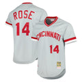 C.Reds #14 Pete Rose Player Gray Mitchell & Ness Throwback Cooperstown Mesh T-shirt Game Gdoa Stitched Jerseys