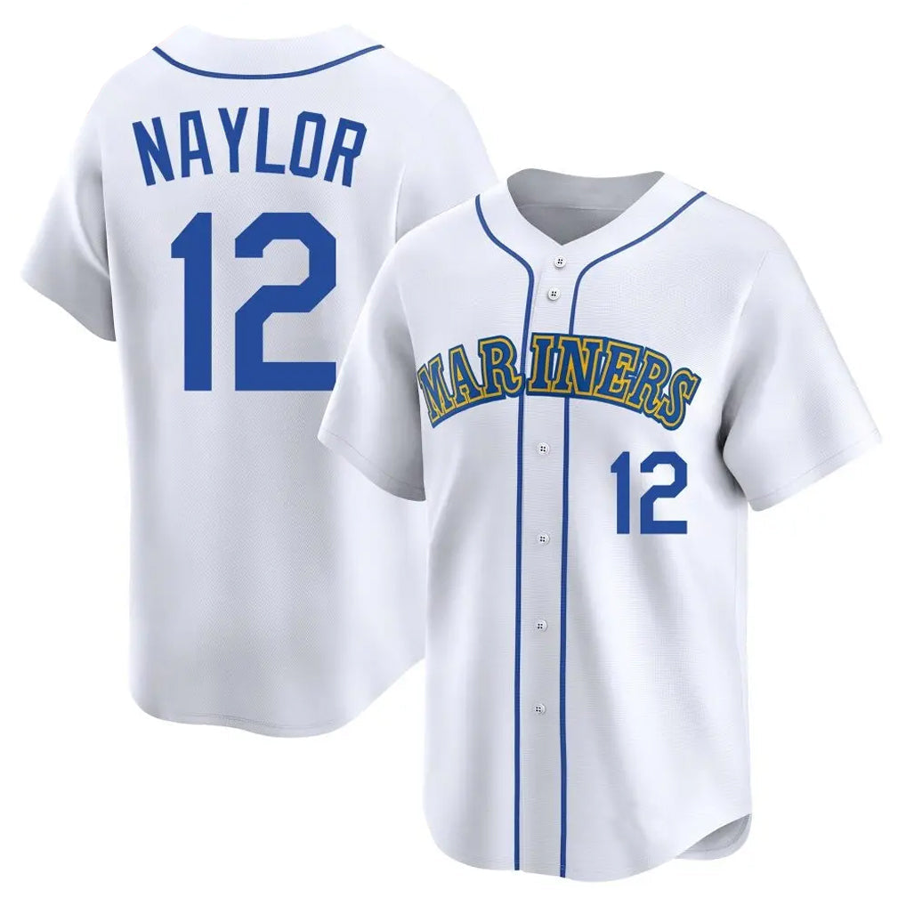 S.Mariners #12 Josh Naylor Player White Pitch Fashion Game Stitched Jerseys
