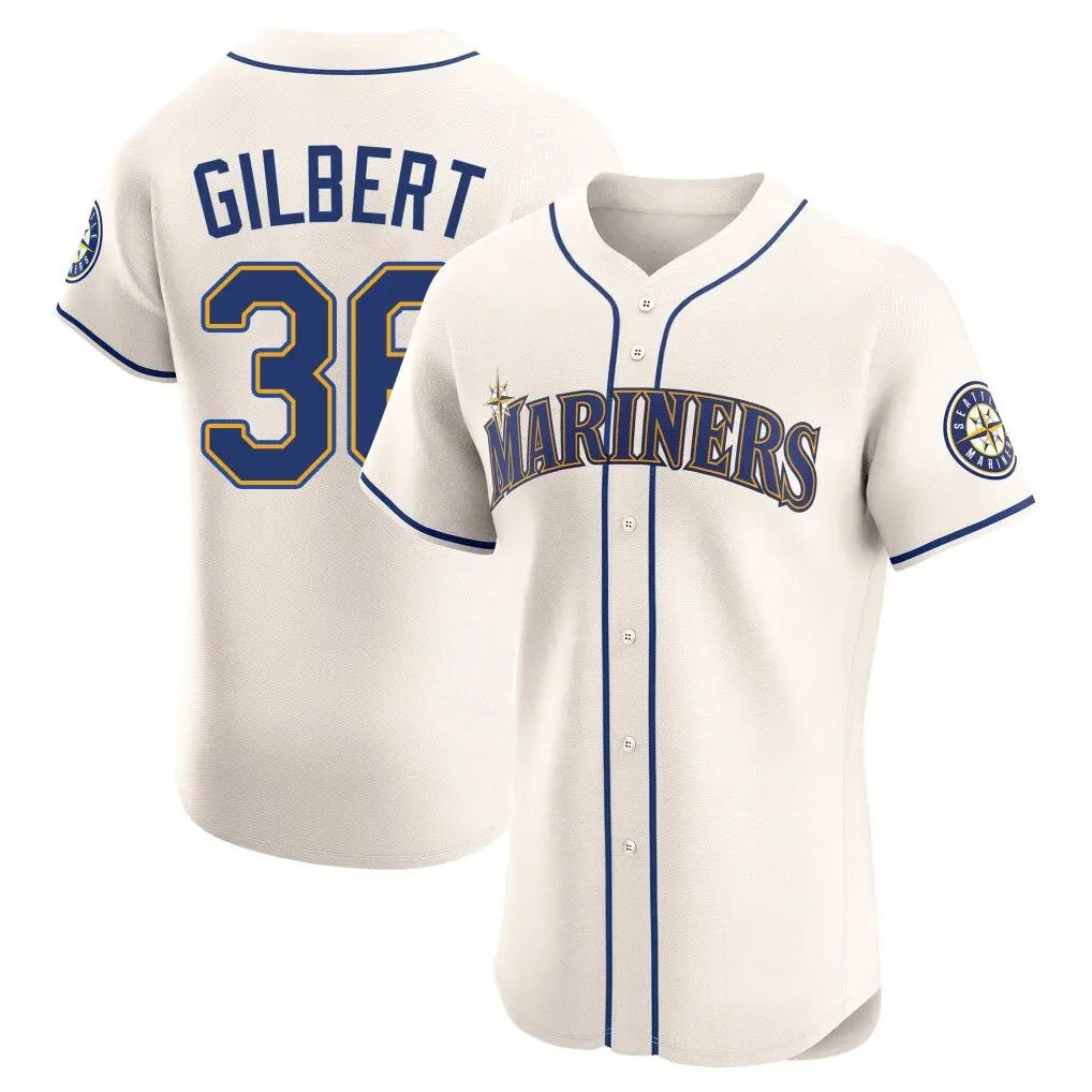 S.Mariners #36 Logan Gilbert Player Cream Home Limited Elite Stitched Jerseys