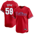 P.Phillies #59 Jhoan Duran Player Red Home Limited Gdoa Stitched Jerseys