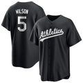 Athletics #5 Jacob Wilson Black&White Replica Alternate Stitched Jersey