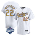 LA.Dodgers #22 Clayton Kershaw Player Gold World Series Meet Collection Limited Home Gdoa Stitched Jerseys