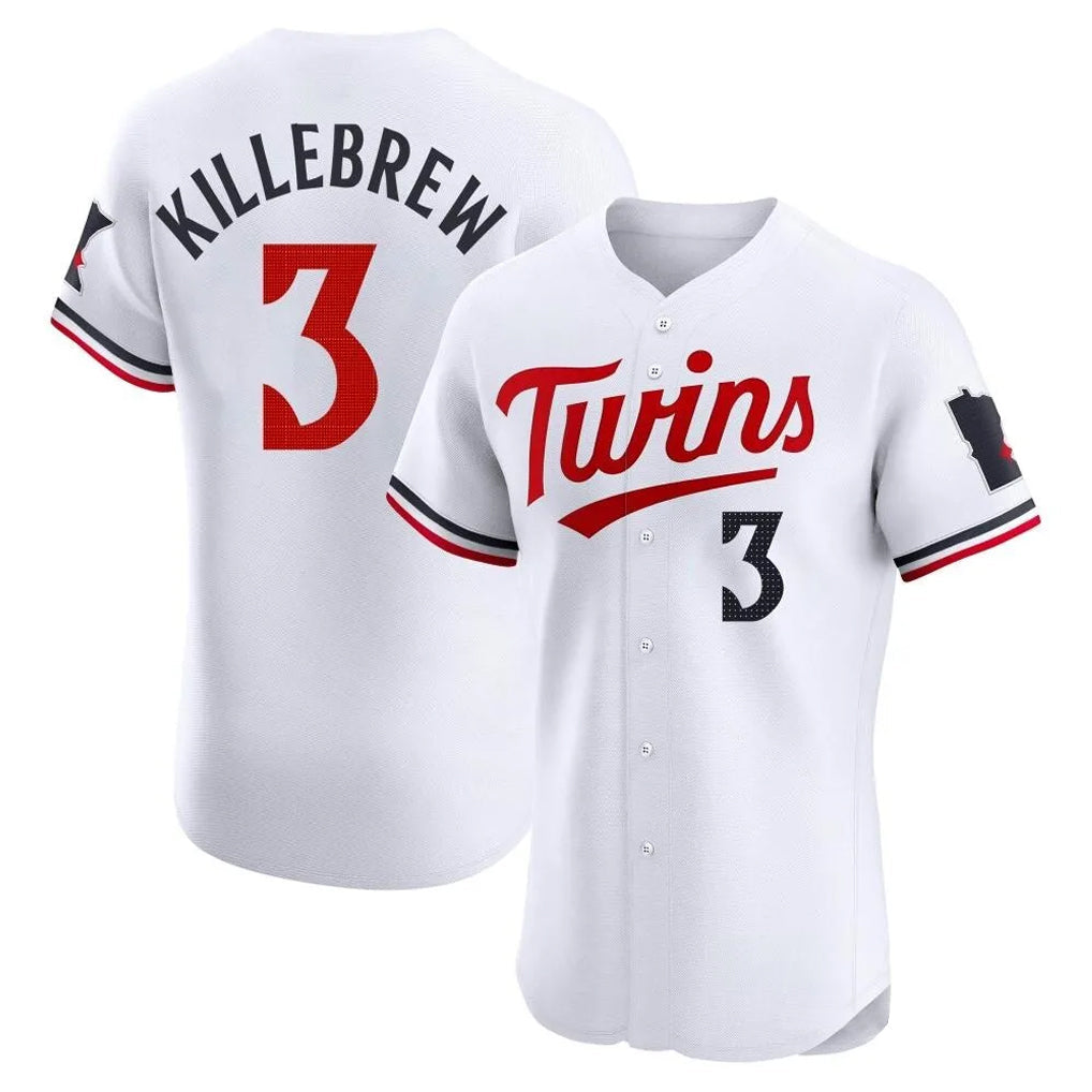 M.Twins #3 Harmon Killebrew Player White Home Limited Elite Gdoa Stitched Jerseys