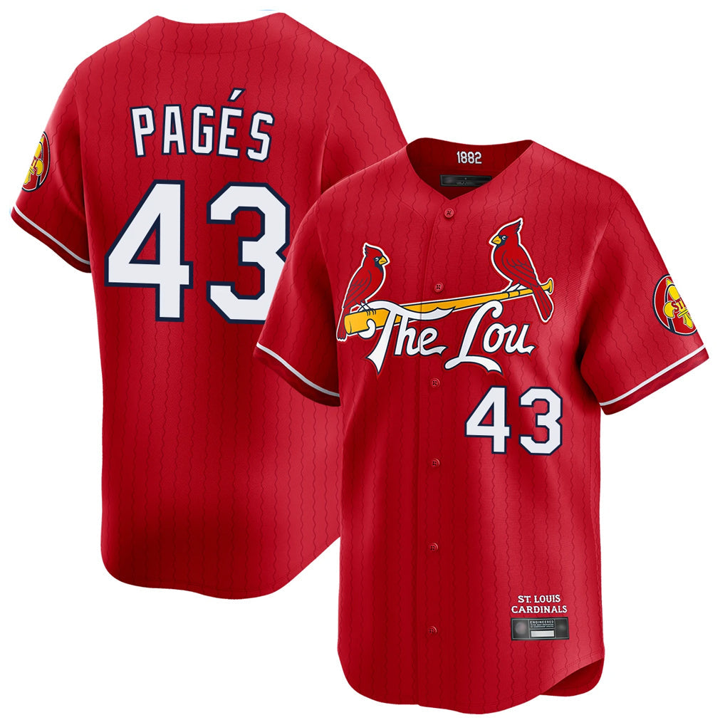 St. Louis Cardinals #43 Pedro Pages Player Red City Connect Limited Gdoa Stitched Jerseys
