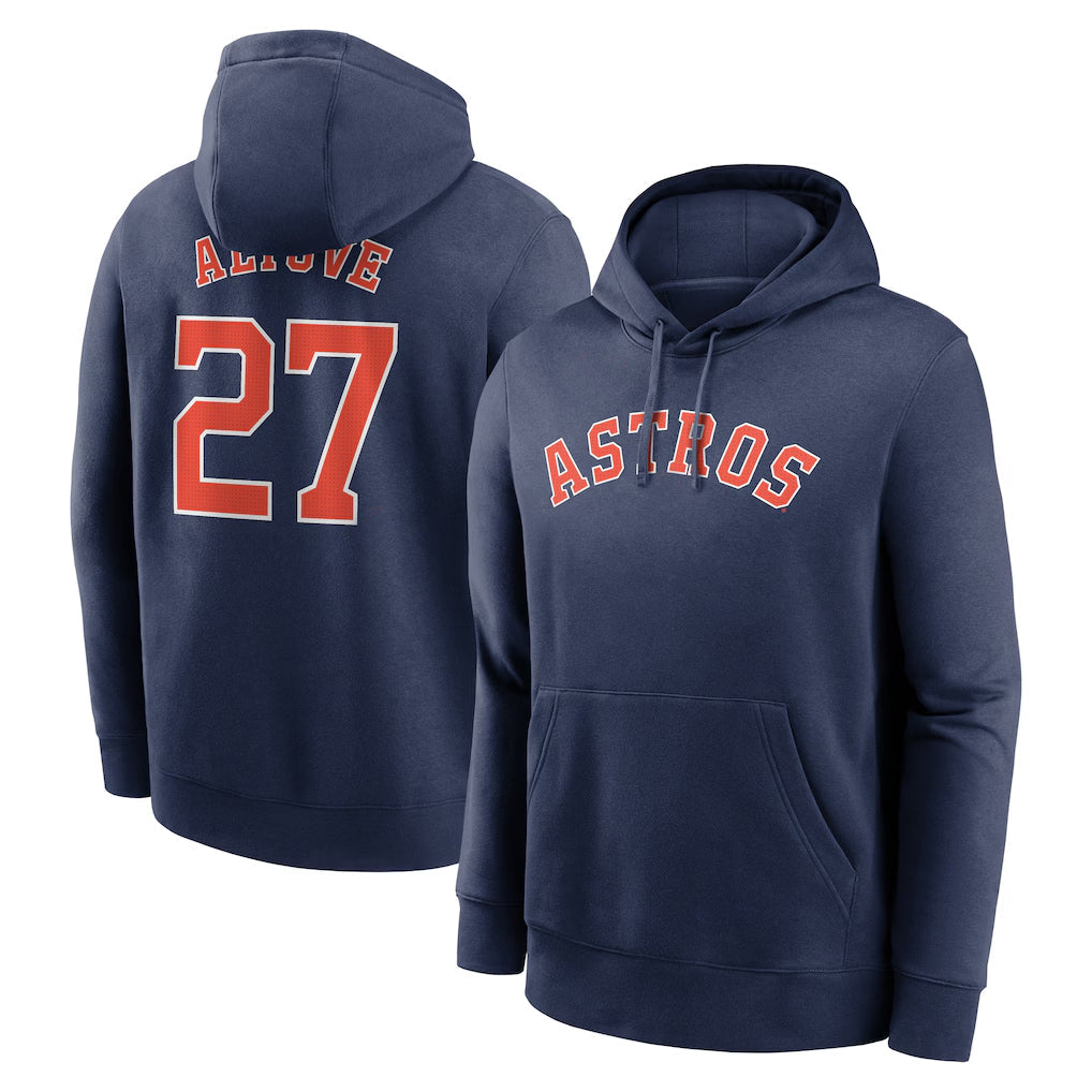 H.Astros #27 Jose Altuve Player Navy Club Fleece Pullover Hoodie Gdoa Stitched Jerseys
