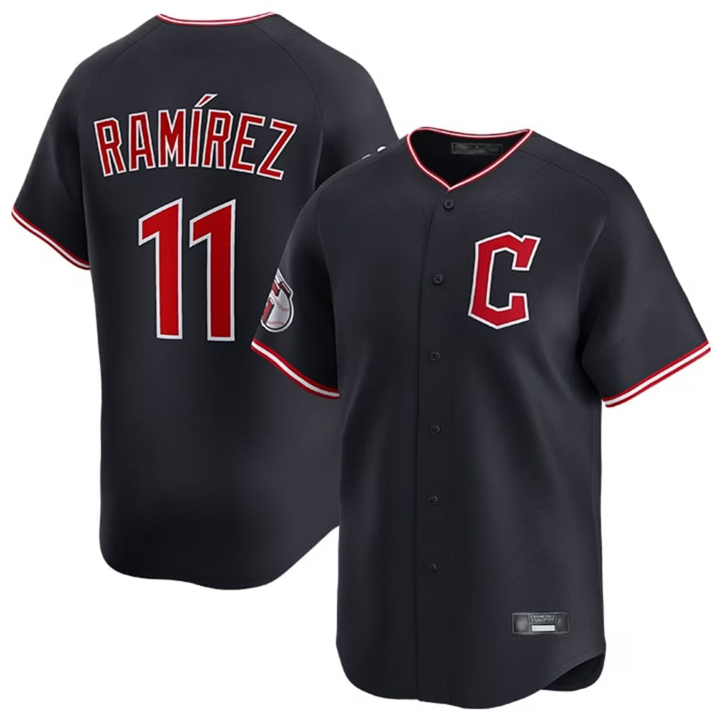 C.Guardians #11 Jose Ramirez Player Navy Limited Home Gdoa Stitched Jerseys
