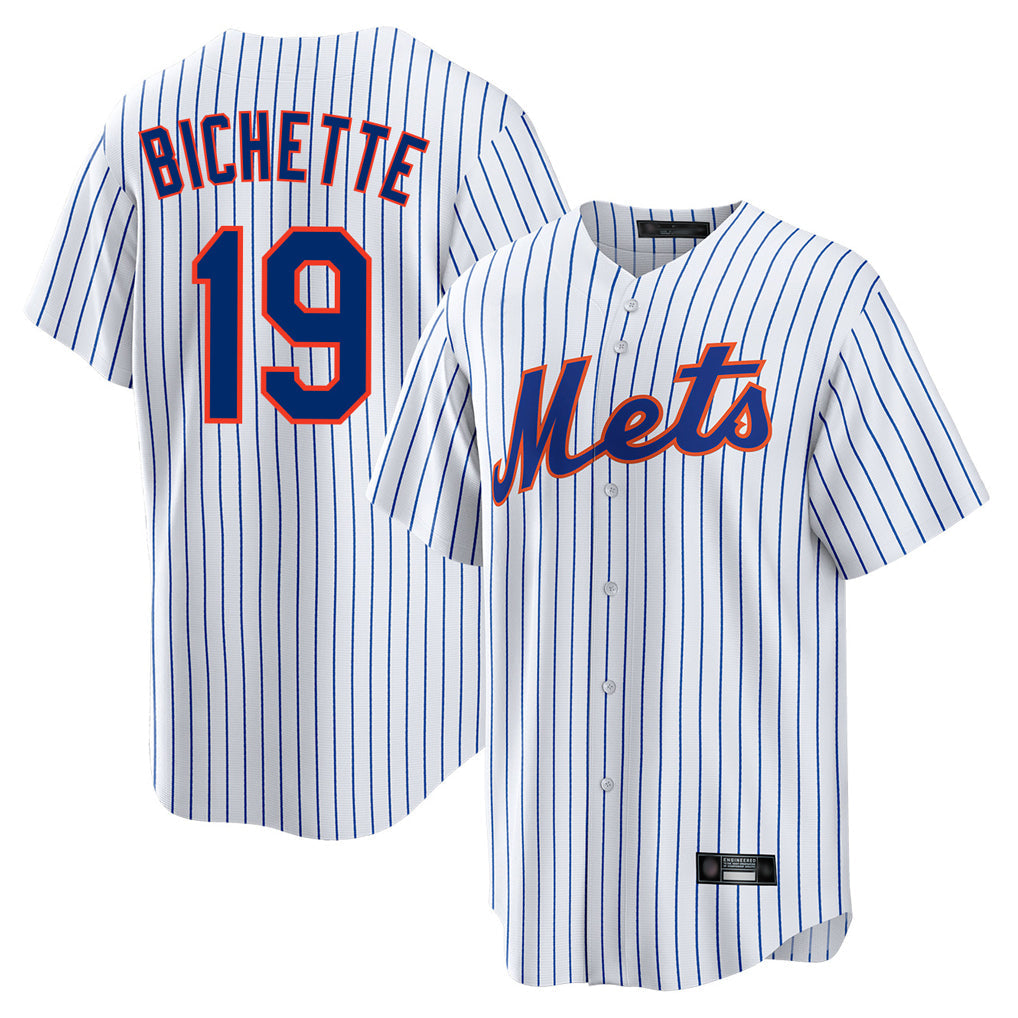 NY.Mets #19 Bo Bichette Player White Home Replica Stitched Jerseys