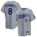 LA.Dodgers #8 Enrique Hern¨¢ndez Player Gray Game Home Gdoa Stitched Jerseys