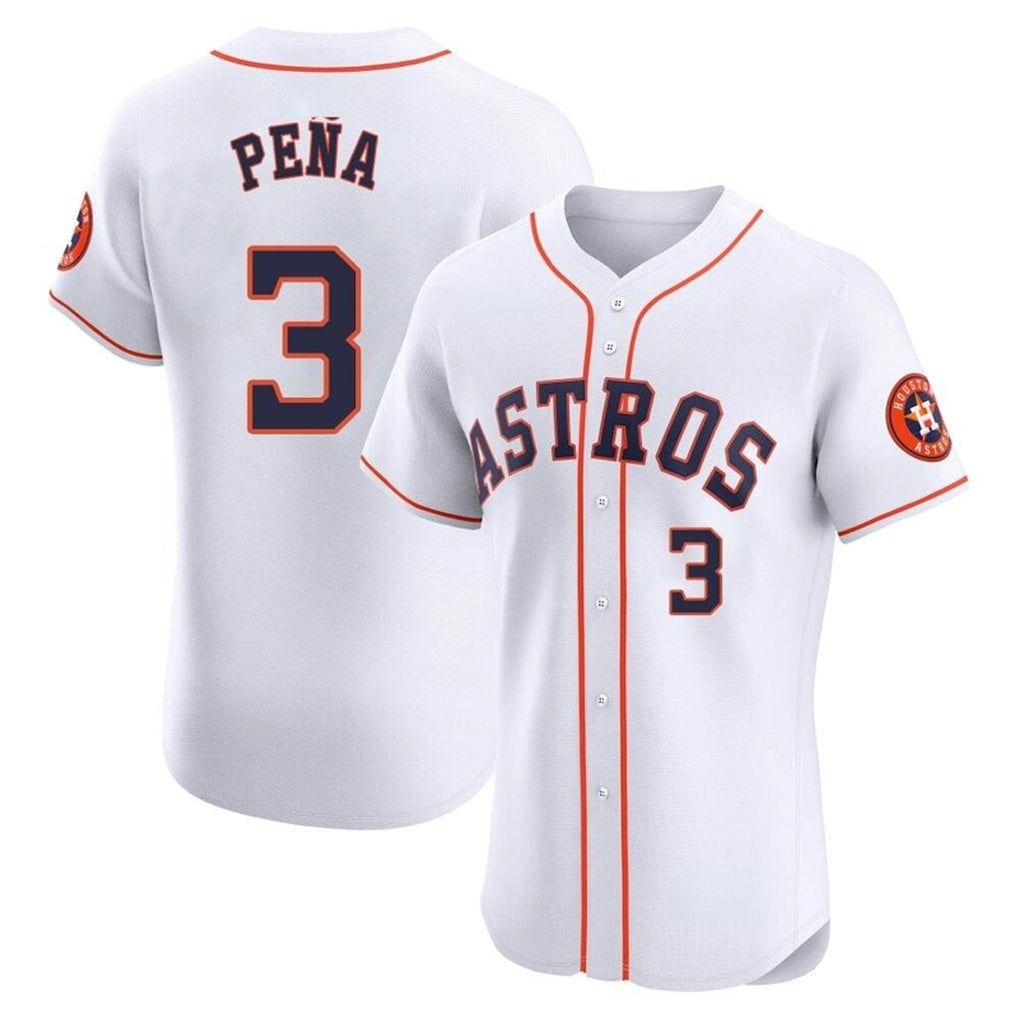 H.Astros #3 Jeremy Pena Player White Limited Elite Home Gdoa Stitched Jerseys