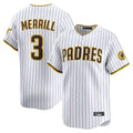 S.Diego Padres #3 Jackson Merrill Player White Home Limited Stitched Jerseys
