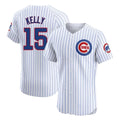 C.Cubs #15 Carson Kelly Player White Limited Elite Home Game Gdoa Stitched Jerseys