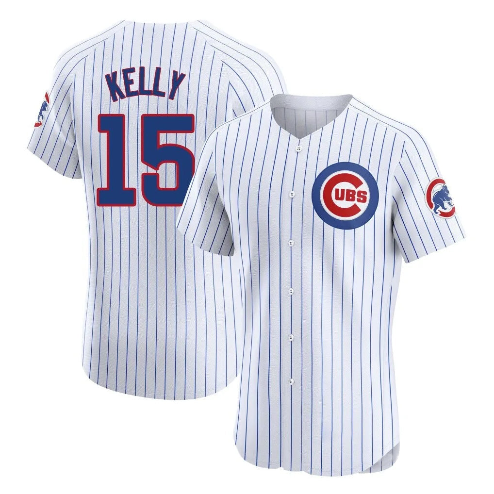 C.Cubs #15 Carson Kelly Player White Limited Elite Home Game Gdoa Stitched Jerseys