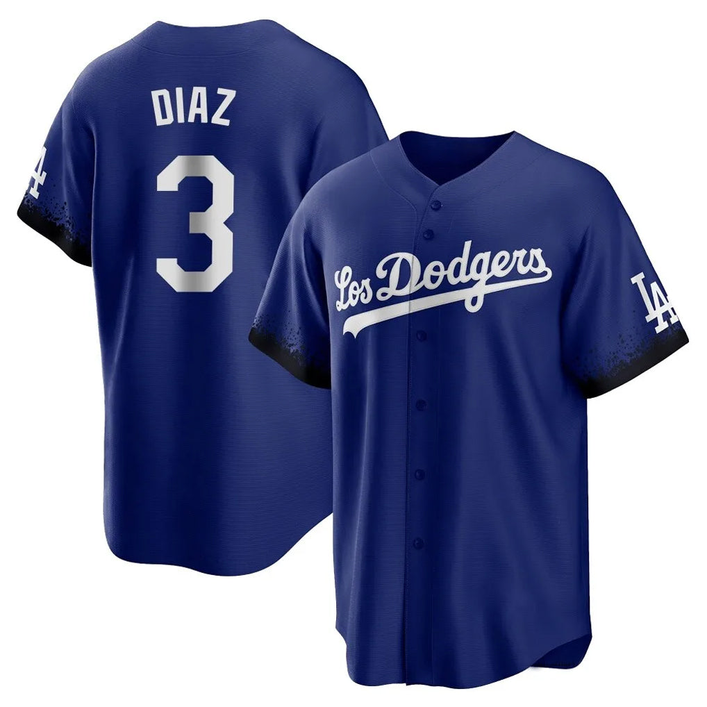 LA.Dodgers #3 Edwin D¨ªaz Player Royal City Connect Home Game Gdoa Stitched Jerseys
