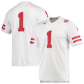 #1 N.Huskers Team Premier Football Jersey White Stitched American College Jerseys
