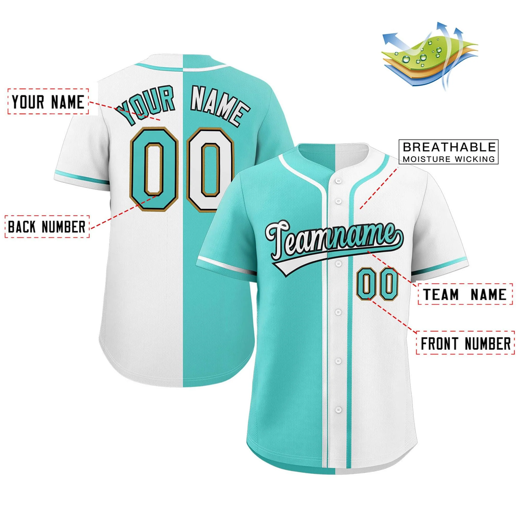 Custom Split Baseball Jersey Button Down Stitched Personalized Shirts for AdultsBoy