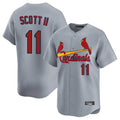 St. Louis Cardinals #11 Victor Scott II Player Gray Home Limited Gdoa Stitched Jerseys