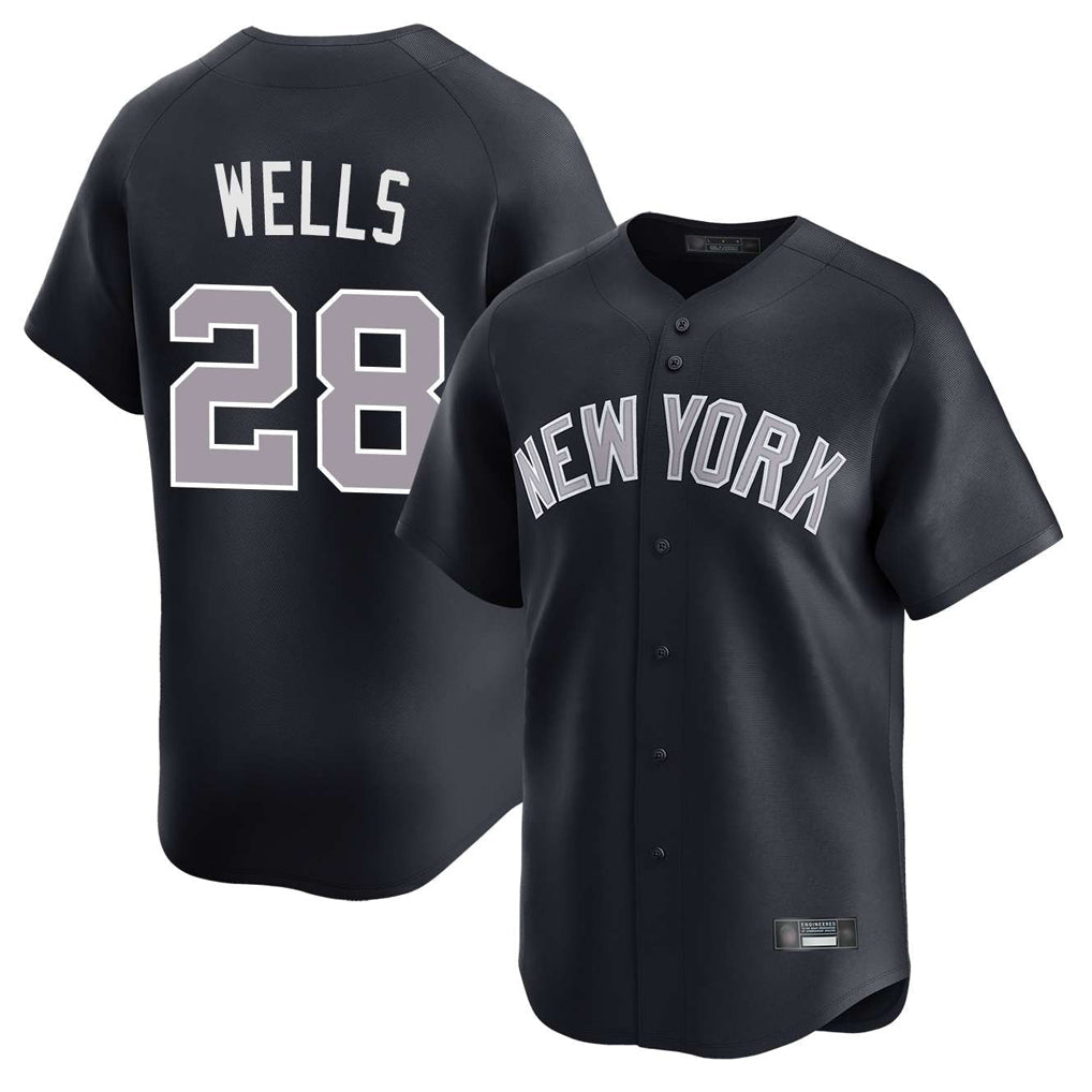 NY.Yankees #28 Austin Wells Player Navy Limited Home Gdoa Stitched Jerseys