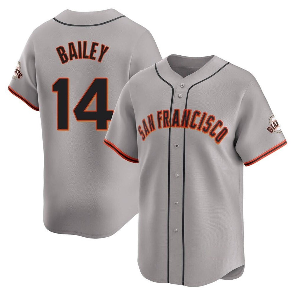 SF.Giants #14 Patrick Bailey Player Gray Home Limited Gdoa Stitched Jerseys