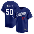 LA.Dodgers #50 Mookie Betts Player Royal Limited Home Gdoa Stitched Jerseys