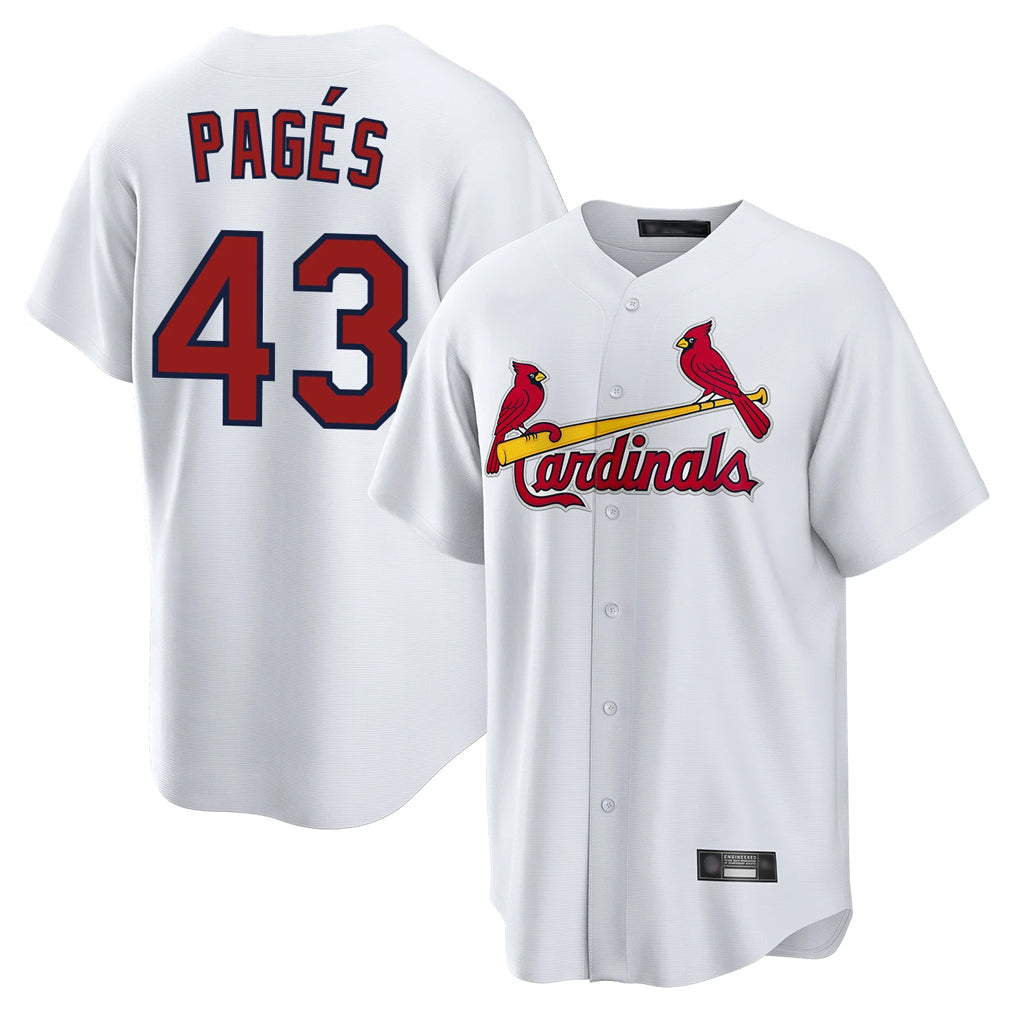 St. Louis Cardinals #43 Pedro Pages Player White Home Game Stitched Jerseys