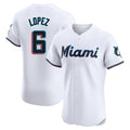M.Marlins #6 Otto Lopez Player White  Home Limited Elite Gdoa Stitched Jerseys