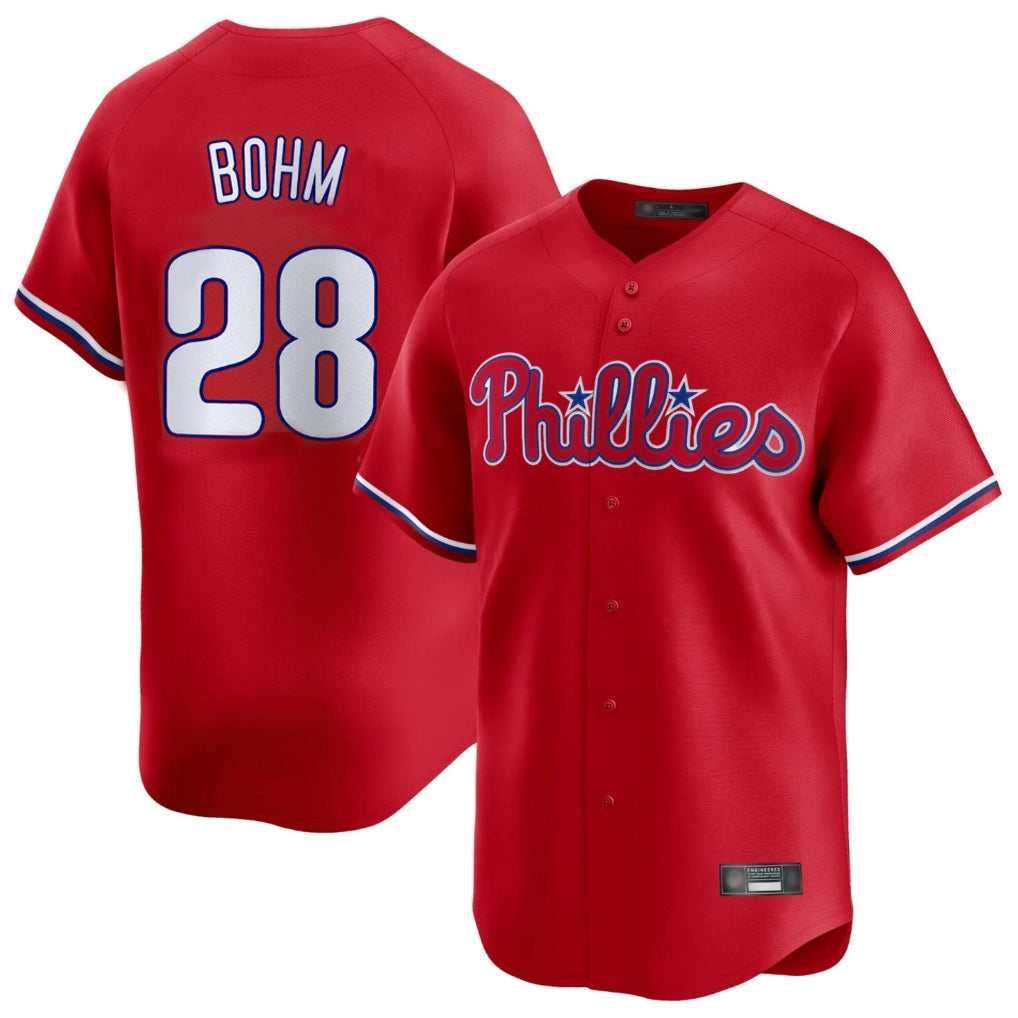 P.Phillies #28 Alec Bohm Player Red Home Limited Stitched Jerseys