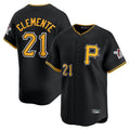 P.Pirates #21 Roberto Clemente Player Black Alternate Limited Game Stitched Jerseys