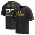 A.Braves #27 Austin Riley Player Black&Gold Replica en Alternate Stitched Jerseys
