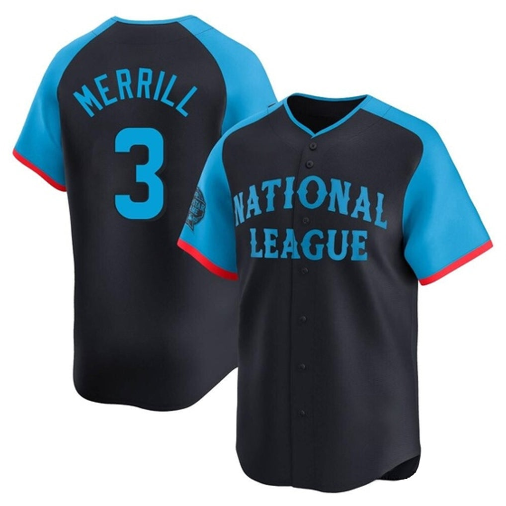 S.Diego Padres #3 Jackson Merrill Player National League Navy All-Star Game Limited Stitched Jerseys